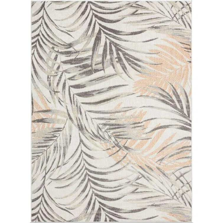 Tommy Bahama Malibu Palm Springs Coastal Indoor/Outdoor Area Rug, Ivory/Rust