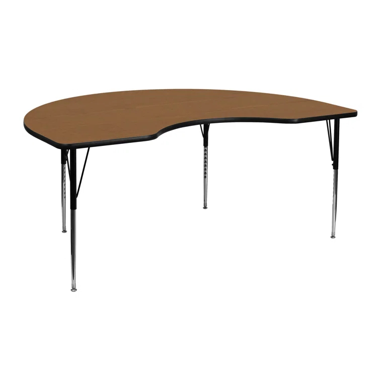 Goddard 48''W x 72''L Kidney HP Laminate Activity Table - Adjustable Legs