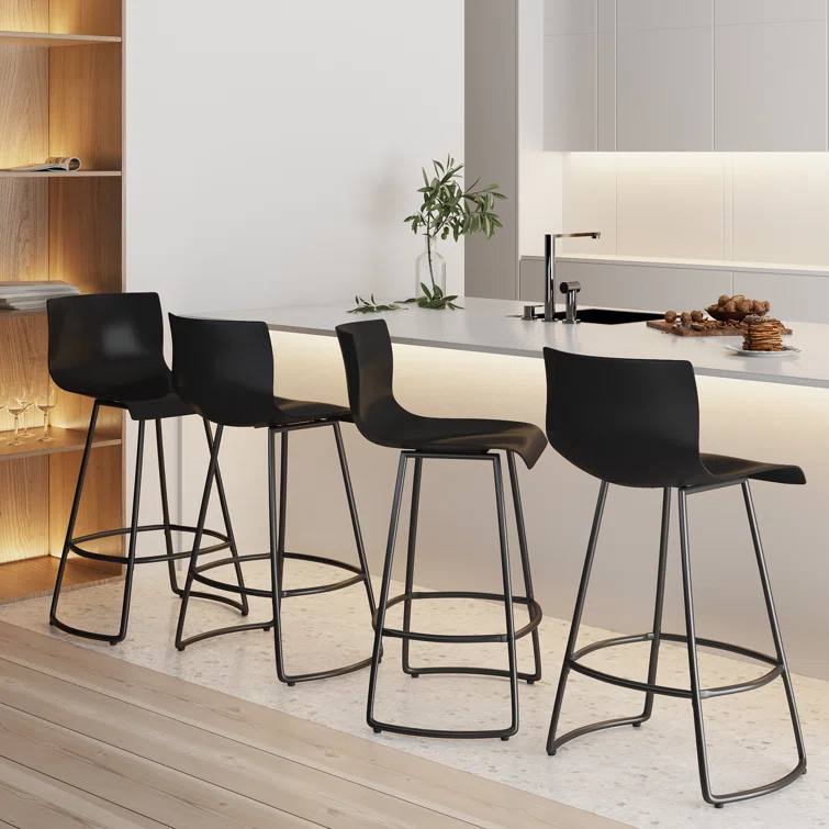 Cleek Swivel Counter Stool with Metal Frame (Set of 4)