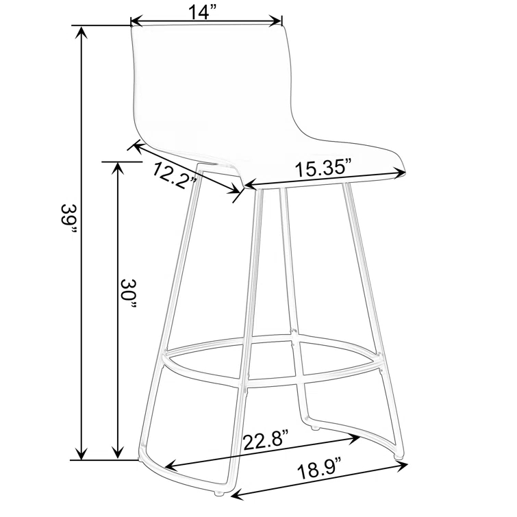Cleek Swivel Counter Stool with Metal Frame