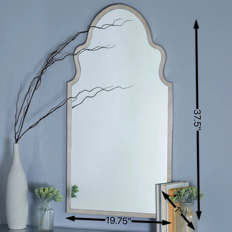 Leighton Arched Silver Leaf Grand Wall Mirror