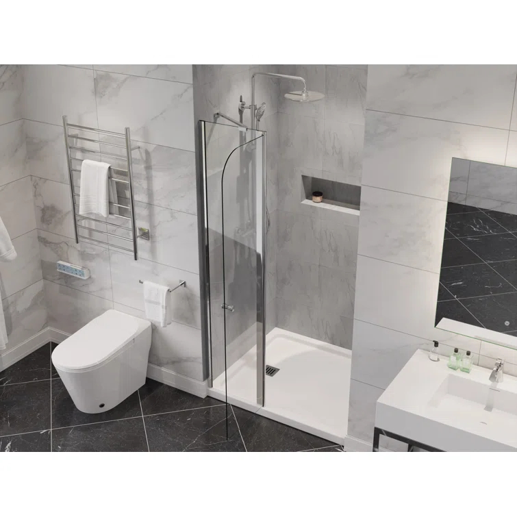Anzzi 33.3” W x 72” H Frameless Shower Door