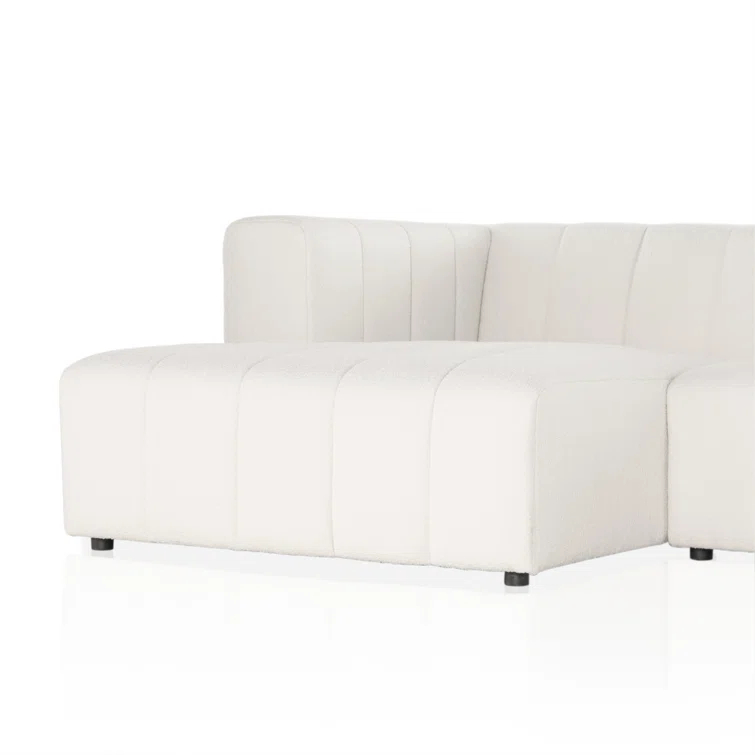 Fayette Cloud Tufted 4-Piece Sectional with Ottoman