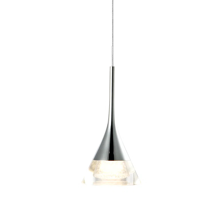 Amalfi 4.75-in Integrated LED Height Adjustable ETL Certified Pendant Light with Cone Shade