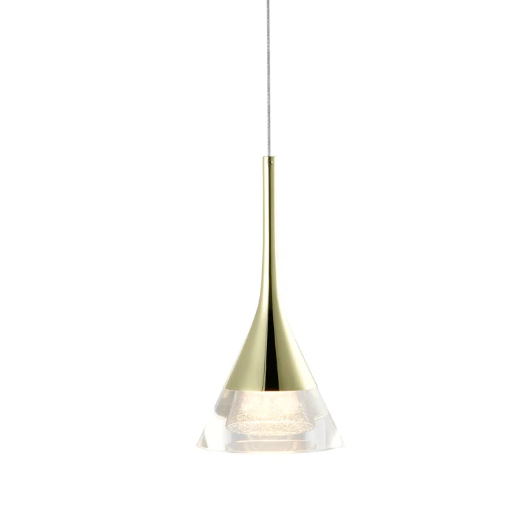 Amalfi 4.75-in Integrated LED Height Adjustable ETL Certified Pendant Light with Cone Shade