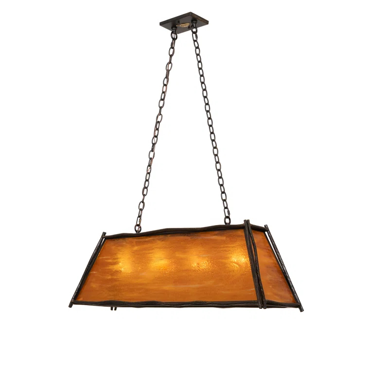 Rustic Lodge 4 - Light Antique Black Pool Table Lights Pendant