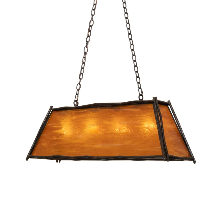Rustic Lodge 4 - Light Antique Black Pool Table Lights Pendant