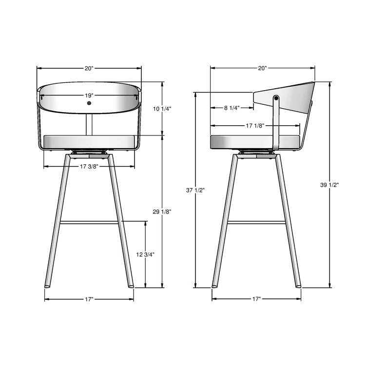 Amir Swivel Counter & Bar Stool with Wooden Back
