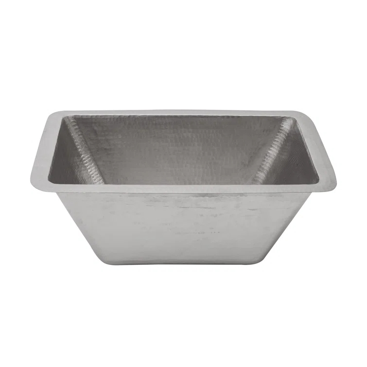17" Rectangle Hammered Copper Bathroom Sink