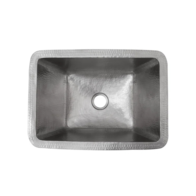 17" Rectangle Hammered Copper Bathroom Sink