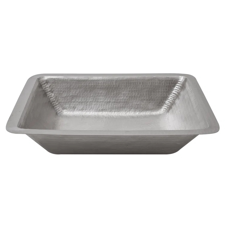 19" Rectangle Under Counter Hammered Copper Bathroom Sink