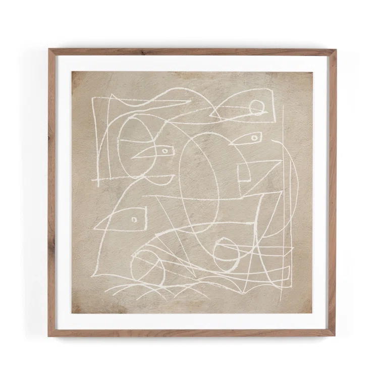 Abstract Monochromatic Walnut Framed Canvas Print, 32" x 32"