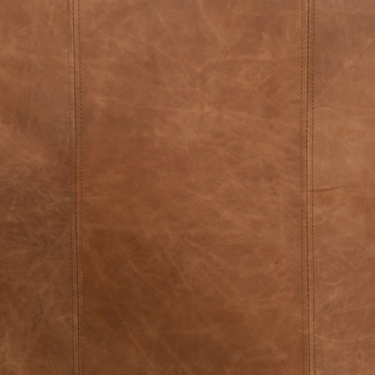 Natural Washed Camel Genuine Leather Chesterfield Armchair