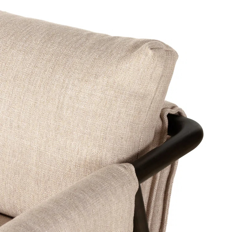 Beige Parawood Frame Stationary Armchair