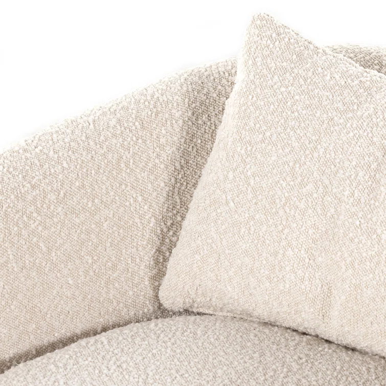 Knoll Natural Leather Swivel Accent Chair with Plush Seating