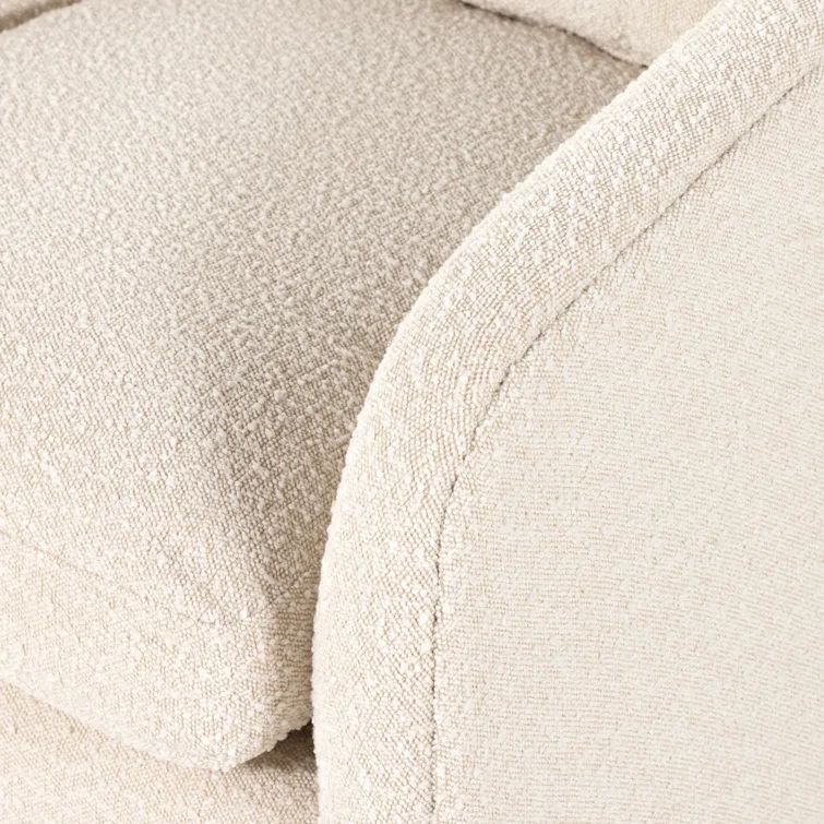 Knoll Natural Leather Swivel Accent Chair with Plush Seating