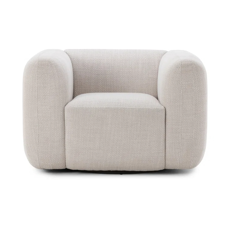 Nara 35.5'' Luxurious Brown Swivel Armchair with Soft Upholstery