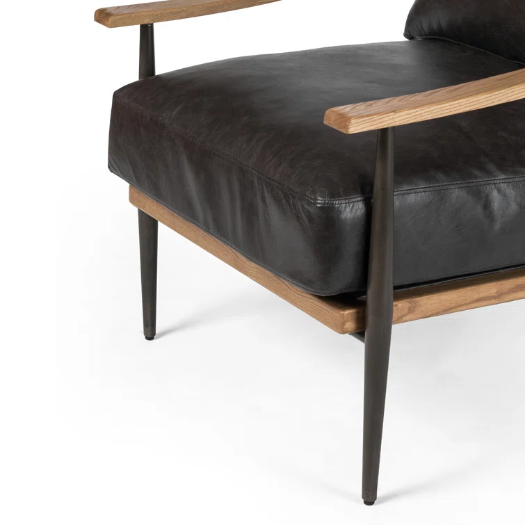 Sonoma Black Leather Modern Accent Chair
