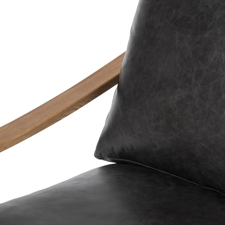 Sonoma Black Leather Modern Accent Chair