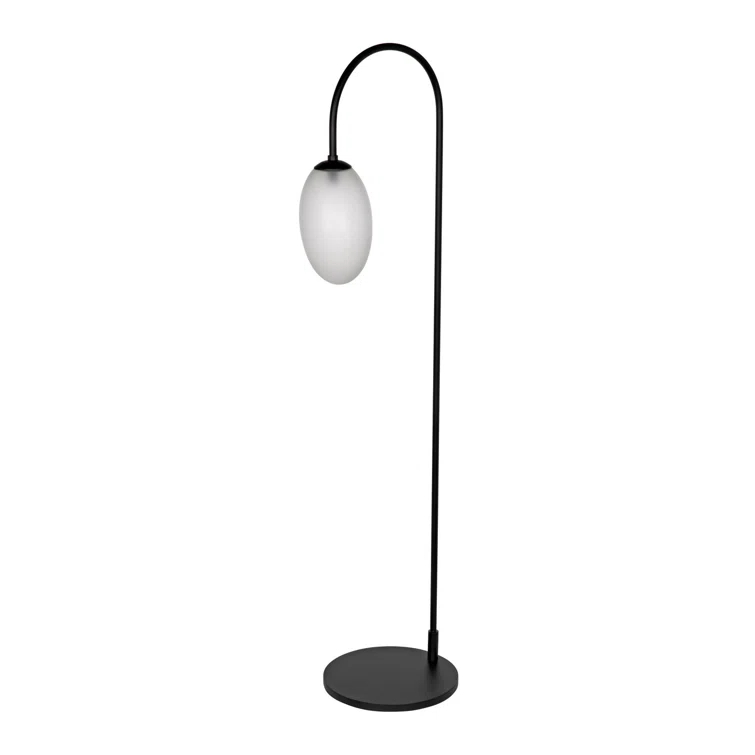 Noir Swan 74'' Matte Black Traditional Floor Lamp