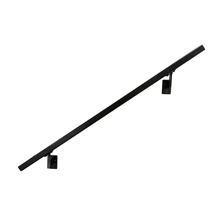 Modern Aluminum Handrail Grab Bar Kit, Adjustable Steel Brackets, Returns to Wall, Powder Coat
