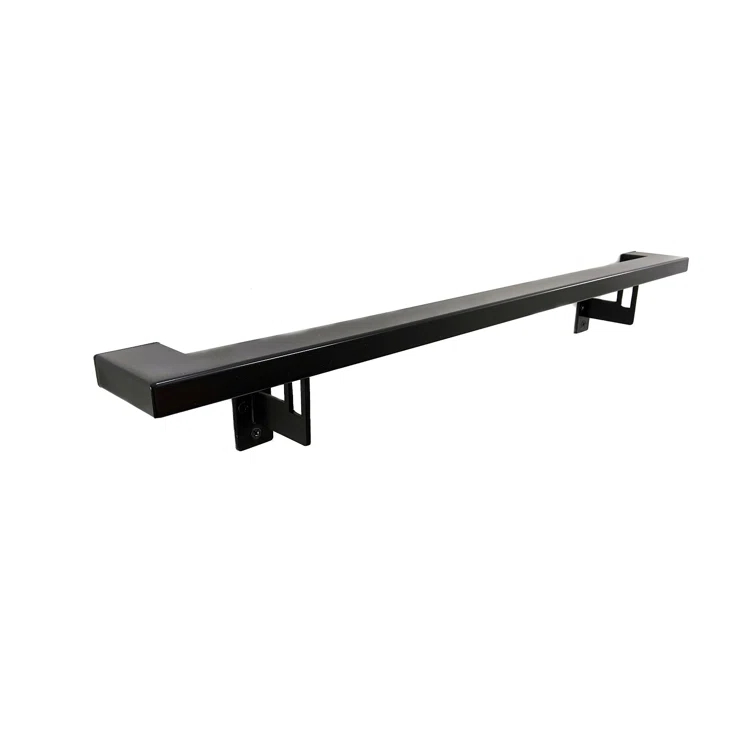 Modern Aluminum Handrail Grab Bar Kit, Adjustable Steel Brackets, Returns to Wall, Powder Coat