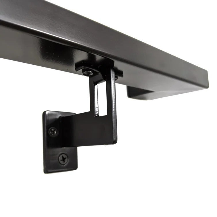Modern Aluminum Handrail Grab Bar Kit, Adjustable Steel Brackets, Returns to Wall, Powder Coat