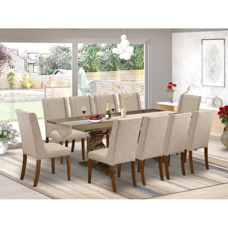 Lassale Removable Leaf Acacia Solid Wood Dining Set