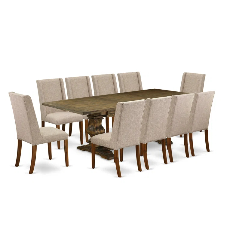 Lassale Removable Leaf Acacia Solid Wood Dining Set