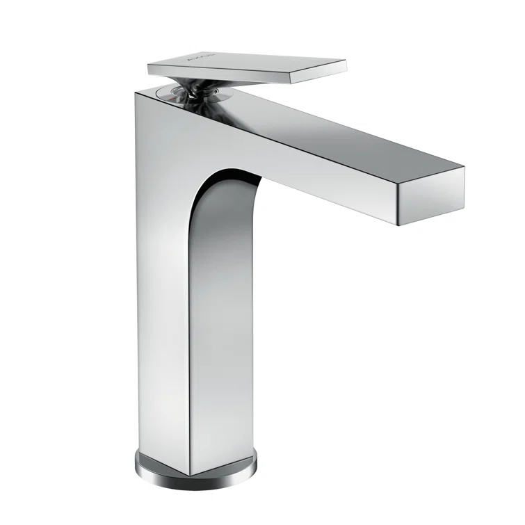 Chrome Single Hole Modern Bathroom Faucet with Drain Assembly