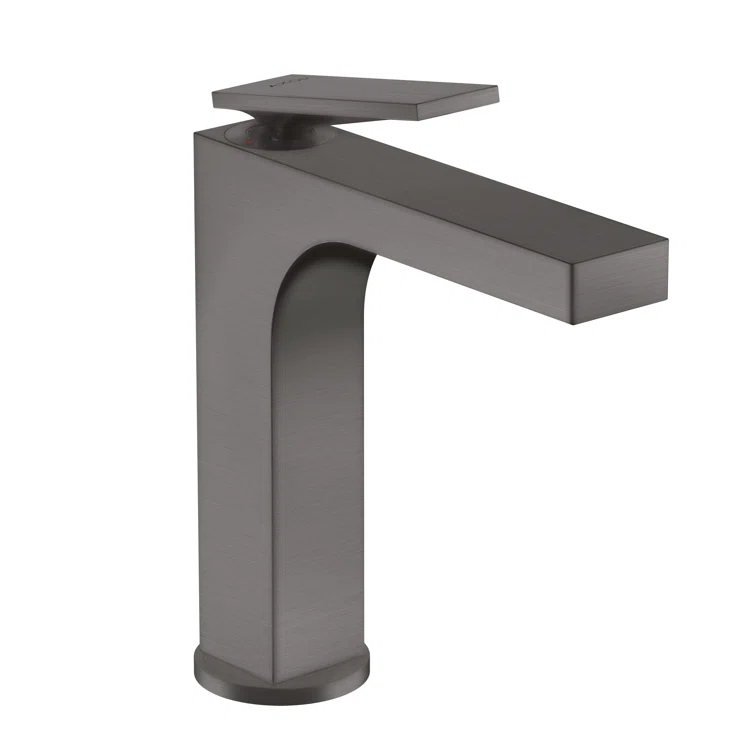 8-inch Brushed Black Chrome Modern Single Hole Bathroom Faucet