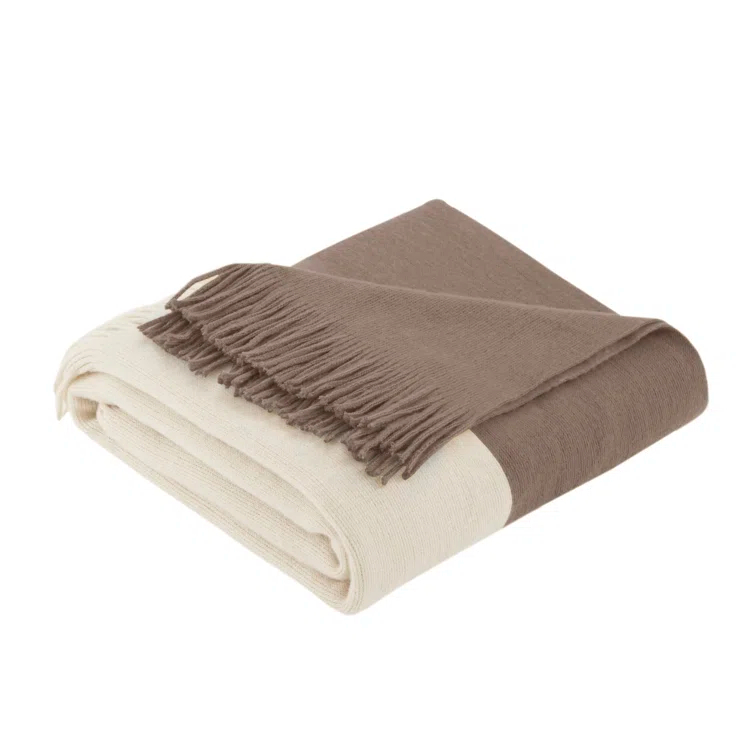 Linea Color Block Faux Cashmere Throw