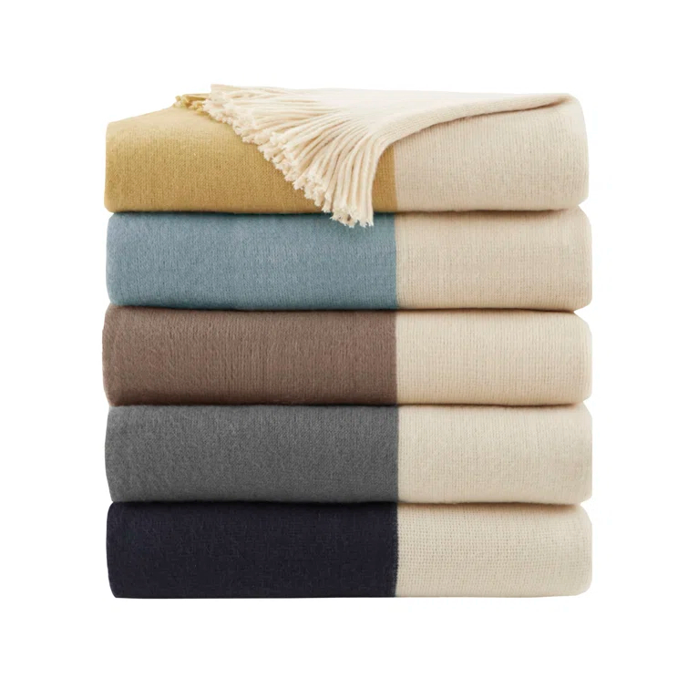 Linea Color Block Faux Cashmere Throw