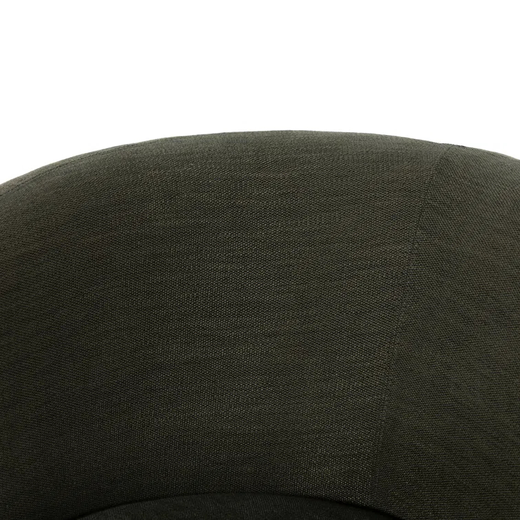Atlantis Moss Tight-Tailored Swivel Club Chair with Oak Veneer Base