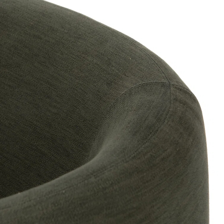 Atlantis Moss Tight-Tailored Swivel Club Chair with Oak Veneer Base