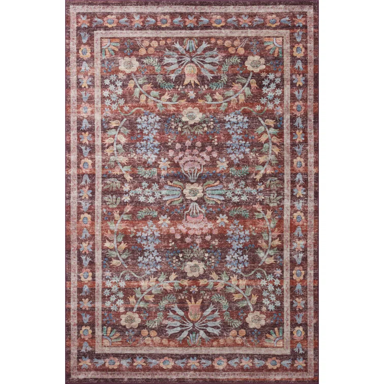 Rifle Paper Co. X Loloi Maison Frances Red 8'-4" X 11'-6" Area Rug