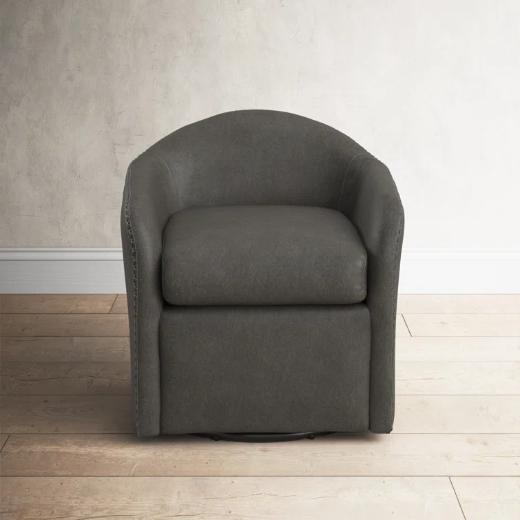 Sinbad Genuine Leather Swivel Club Chair