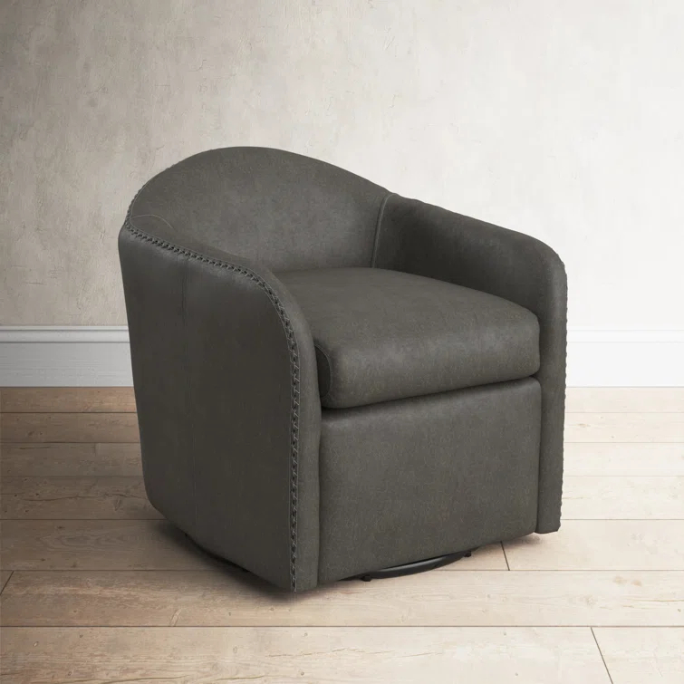Sinbad Genuine Leather Swivel Club Chair