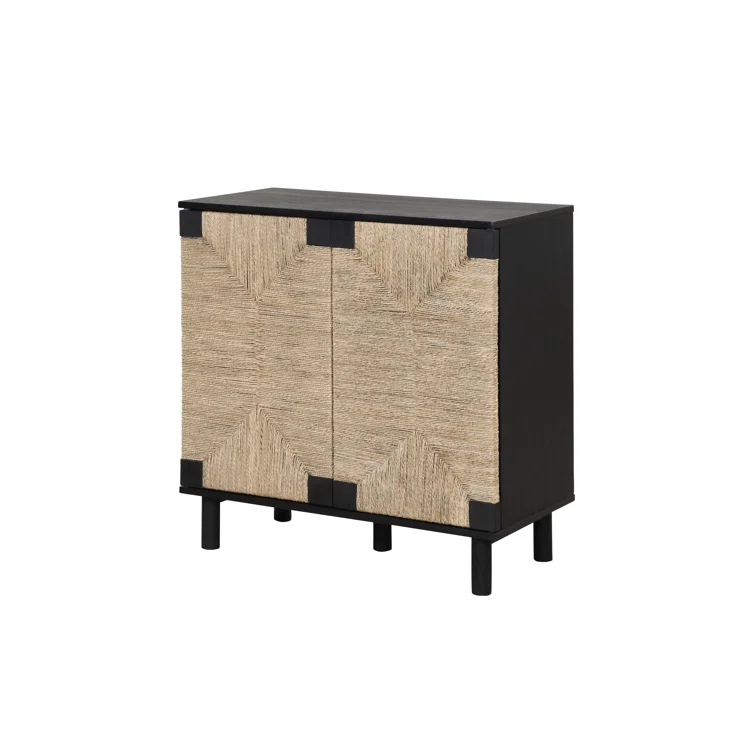Shellie 31.4'' Tall Solid Wood 2 - Door Accent Cabinet