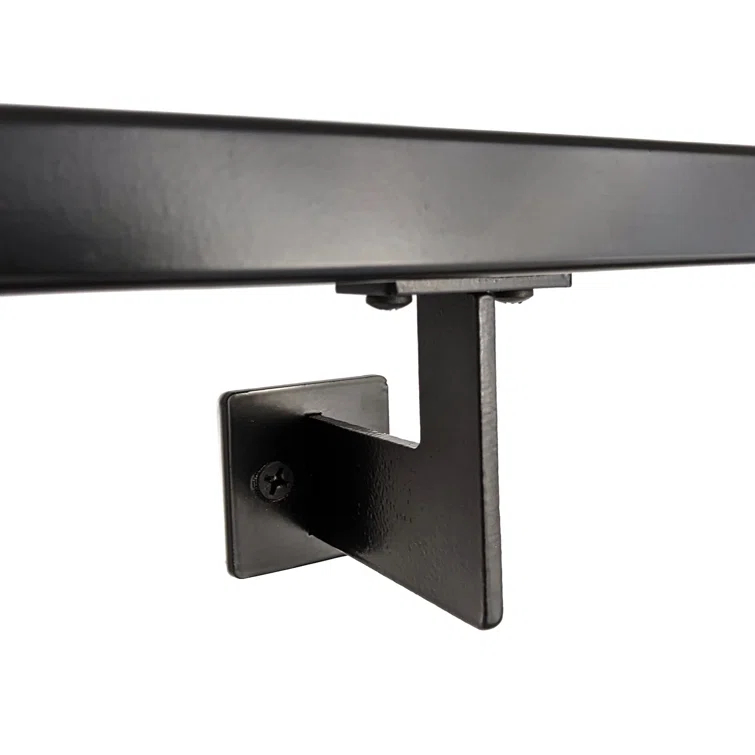 Concept Fusion 1100076 Urban Contemporary Handrail Grab Bar Kit, L Steel Brackets, Returns to Wall, Powder Coat
