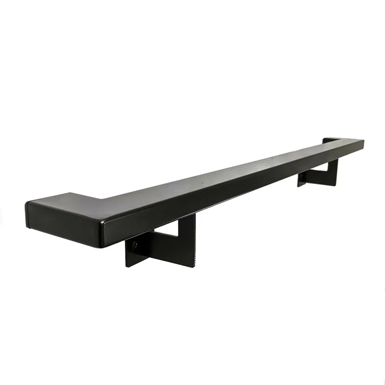 Concept Fusion 1100076 Urban Contemporary Handrail Grab Bar Kit, L Steel Brackets, Returns to Wall, Powder Coat