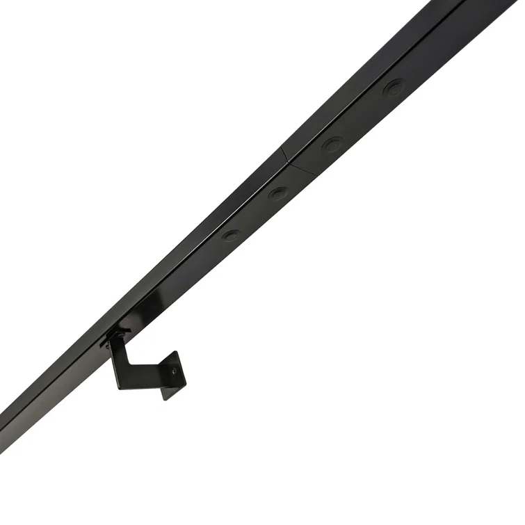 Urban Contemporary Handrail Grab Bar Kit, L Steel Brackets, Returns to Wall, Powder Coat