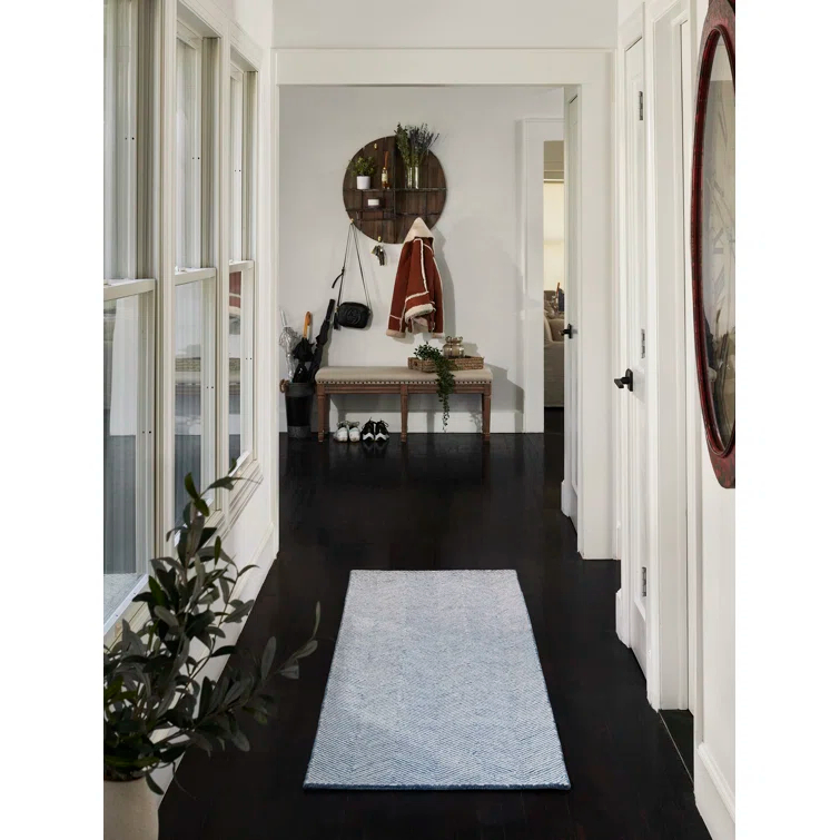 Momeni Charles Hand Tufted Wool Zig Zag Blue Area Rug 9' X 12'