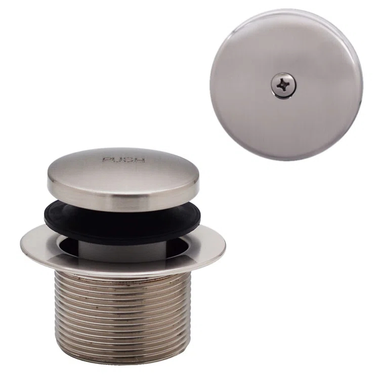 1-1/2" Coarse Thread Tip-Toe Bathtub Leg Drain Trim Set with One-Hole Overflow