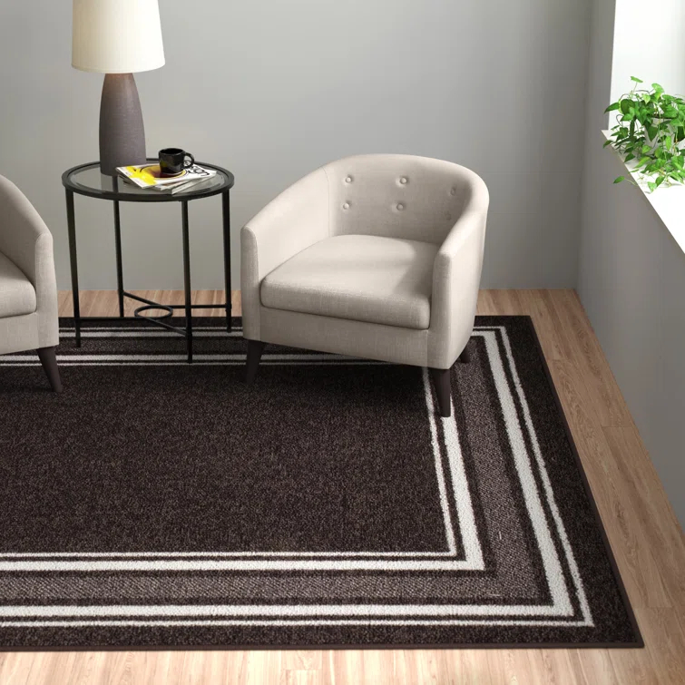 Quiogue Brown Non-Slip Area Rug