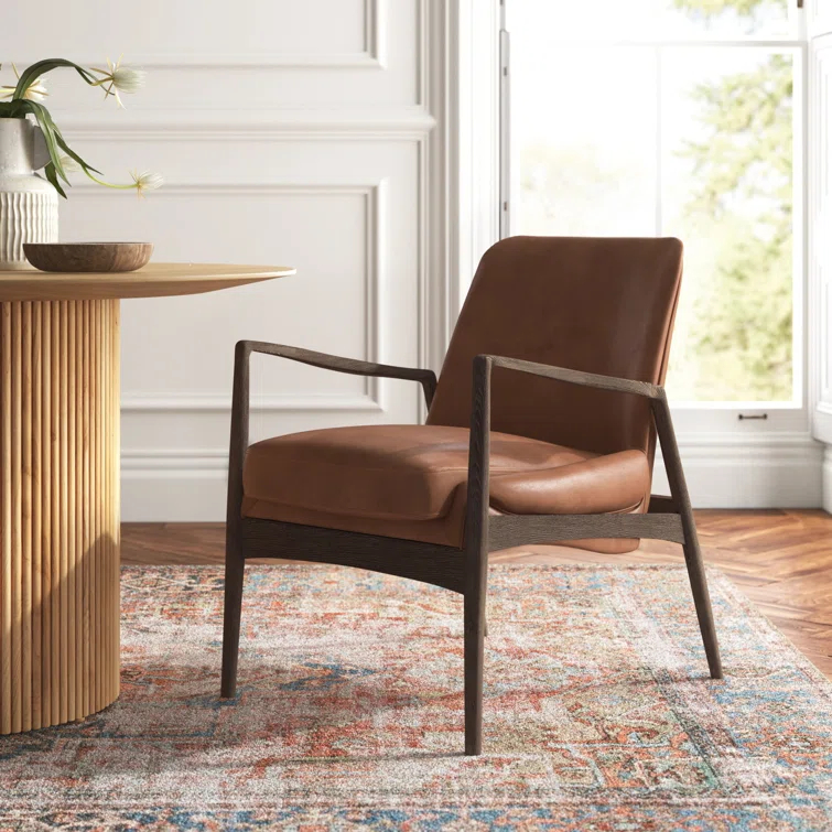 Ermine Genuine Leather Armchair