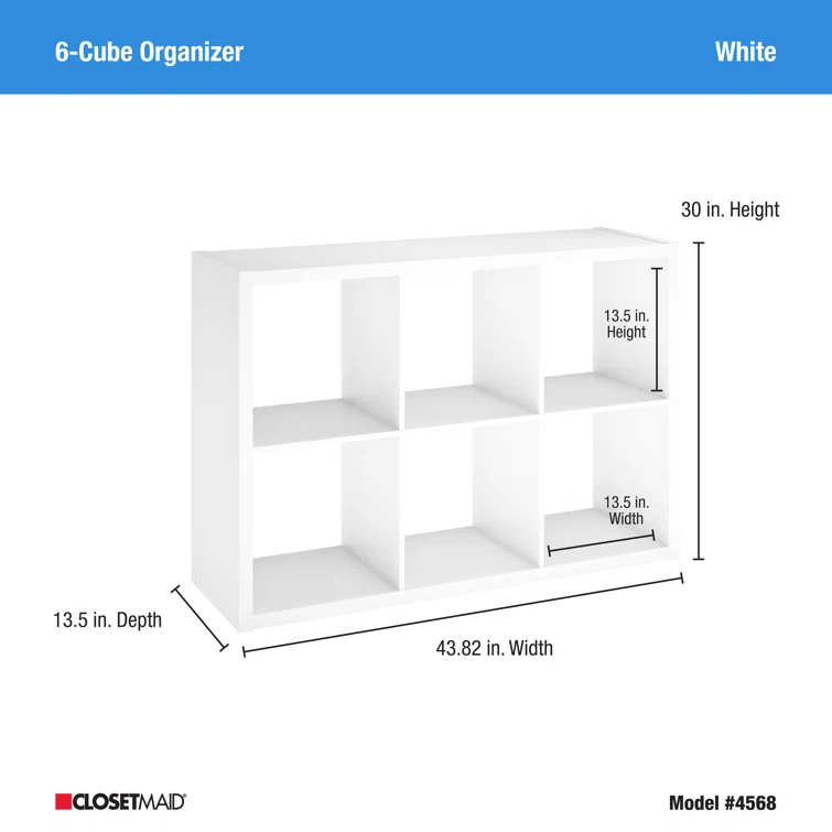 30'' H x 43.82'' W Decorative Cube Bookcase