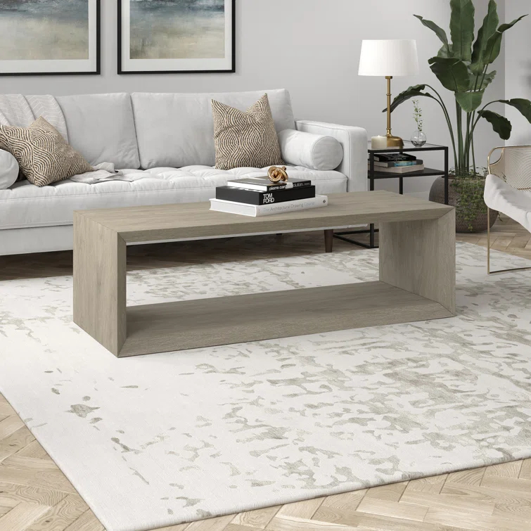 Foxtrot Faux Wood Coffee Table With Shelf