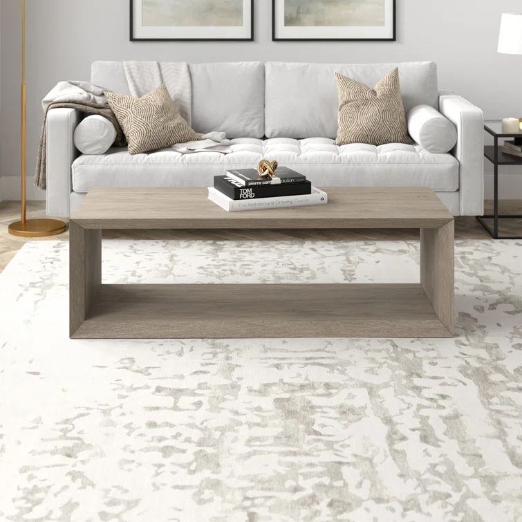 Foxtrot Faux Wood Coffee Table With Shelf