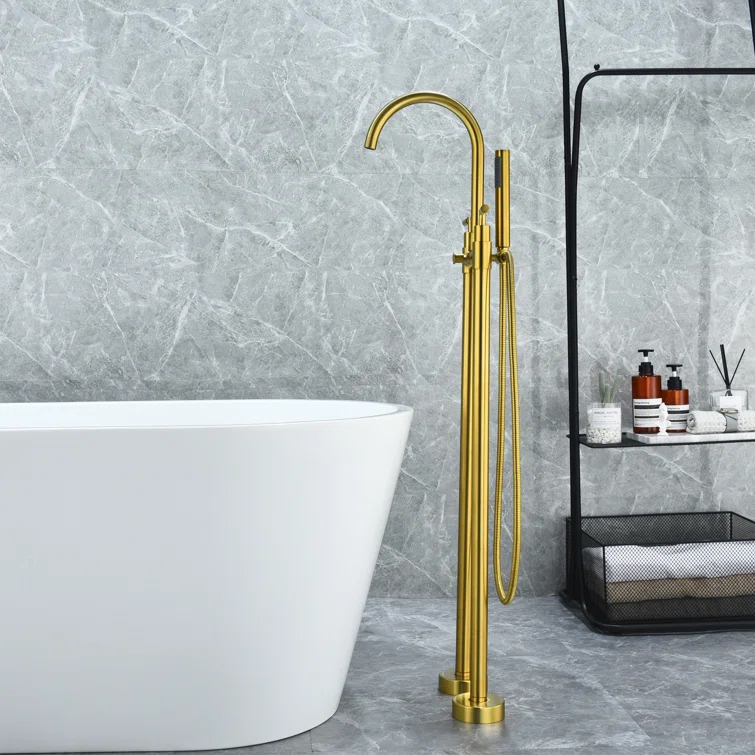 Gnosall 2 Handle Floor Roman Tub Faucet with Diverter